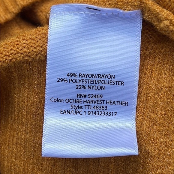 Time & Tru long sleeve sweater, turtle neck, long length, Fall Orange Color - Picture 9 of 10